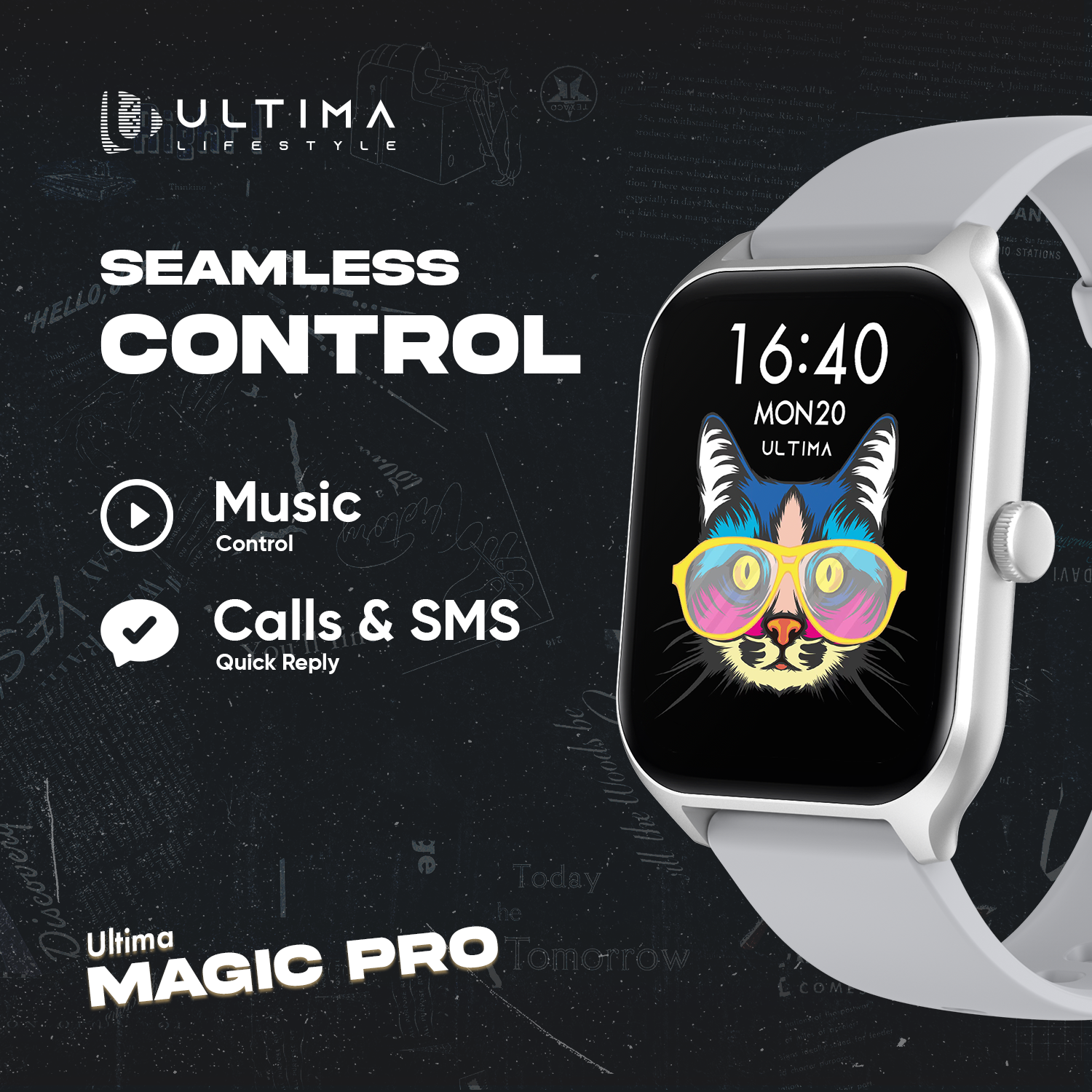 Ultima Watch Magic Pro| 1.96" HD Display| BT Calling Smartwatch| IP68 Waterproof| Zinc Alloy Metal Frame Smart Watch - Image 3